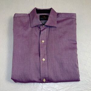 Thomas Dean purple textured button down dress shirt L = 14/16